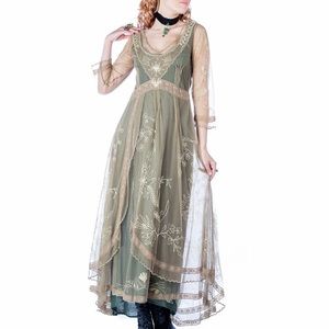 Nataya Downtown Abbey Tea Party Gown in Sage